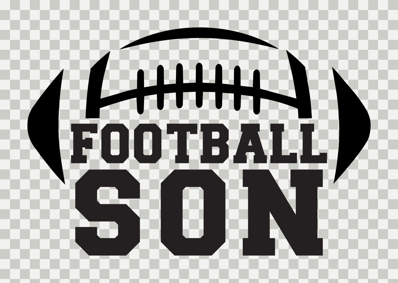 Football Black Silhouette With Text On White Background graphic transparency and detail preview thumbnail