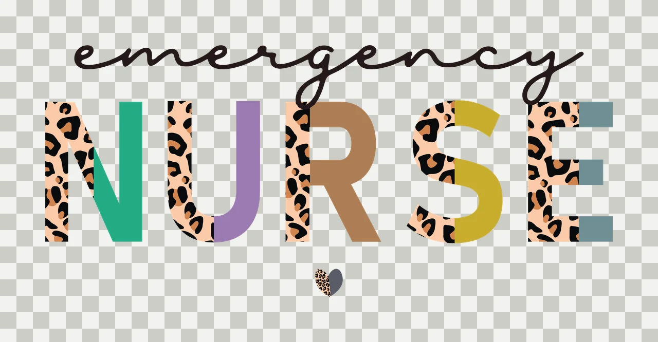 Emergency Nurse Typography With Heart Icon Text inscription transparency and detail preview thumbnail