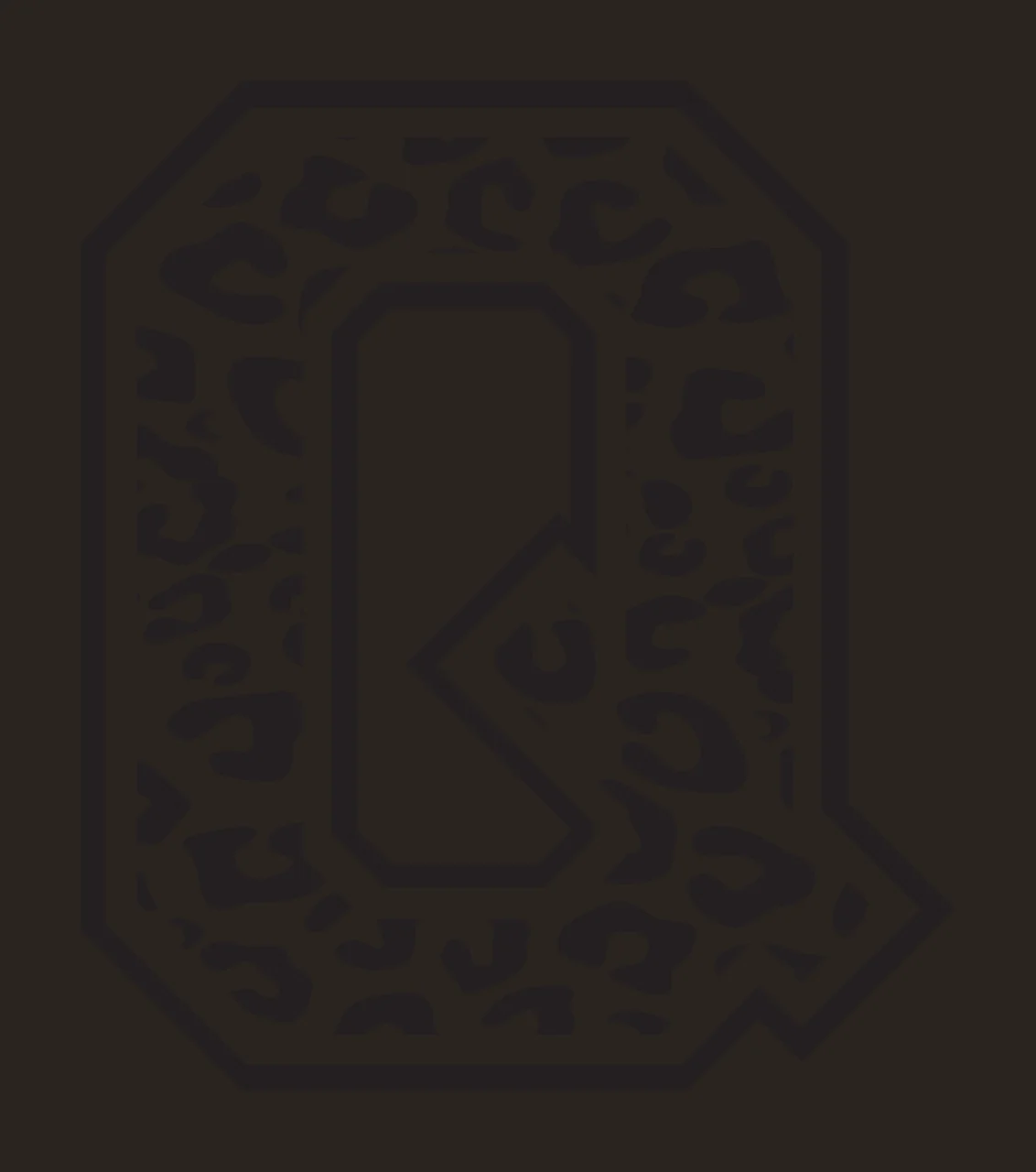 Black Varsity Half Font Leopard Character 07 print animal cheetah contrast preview thumbnail