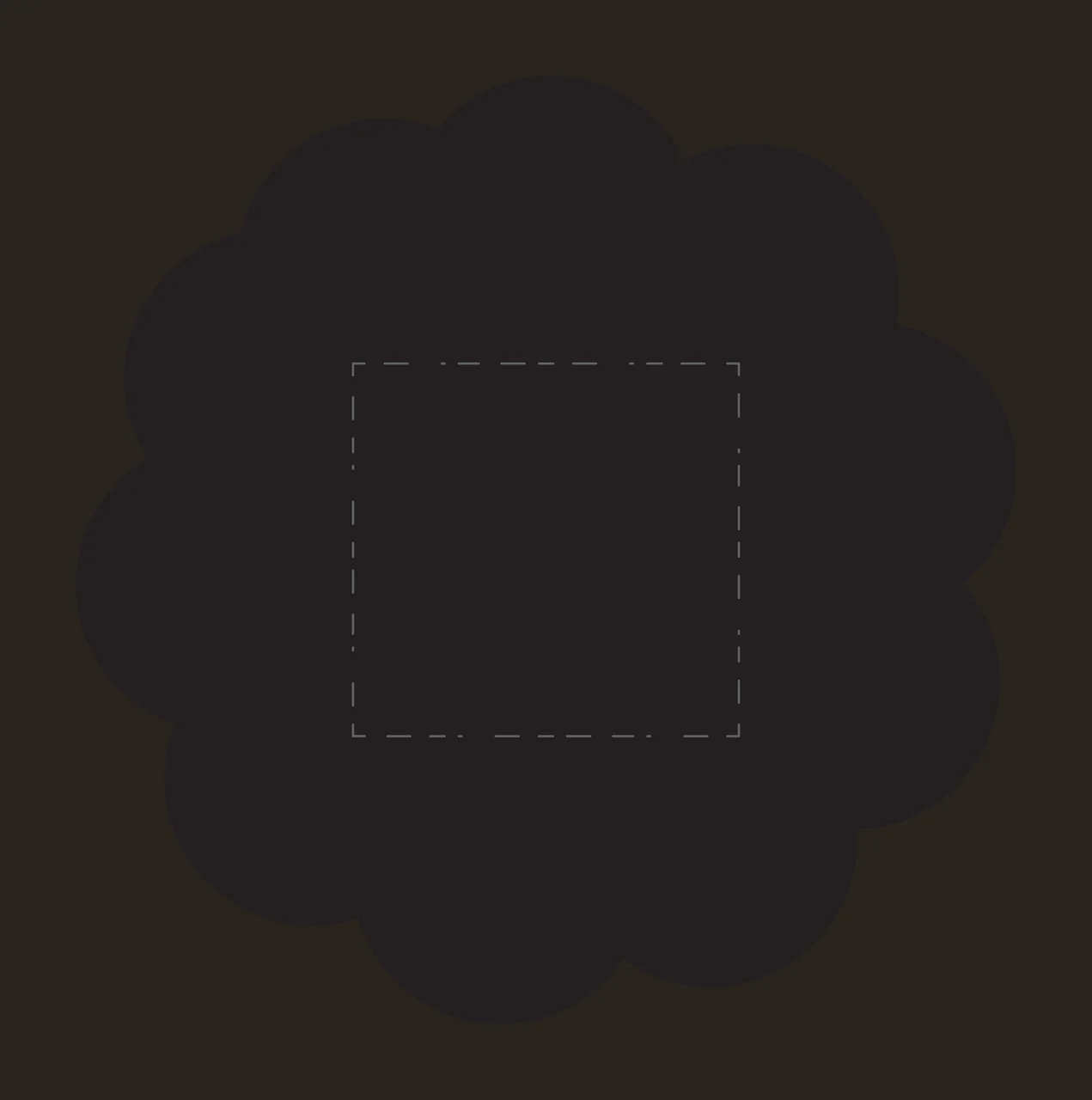 Black cloud-shaped frame with dashed square center with black cloud-shaped border contrast preview thumbnail