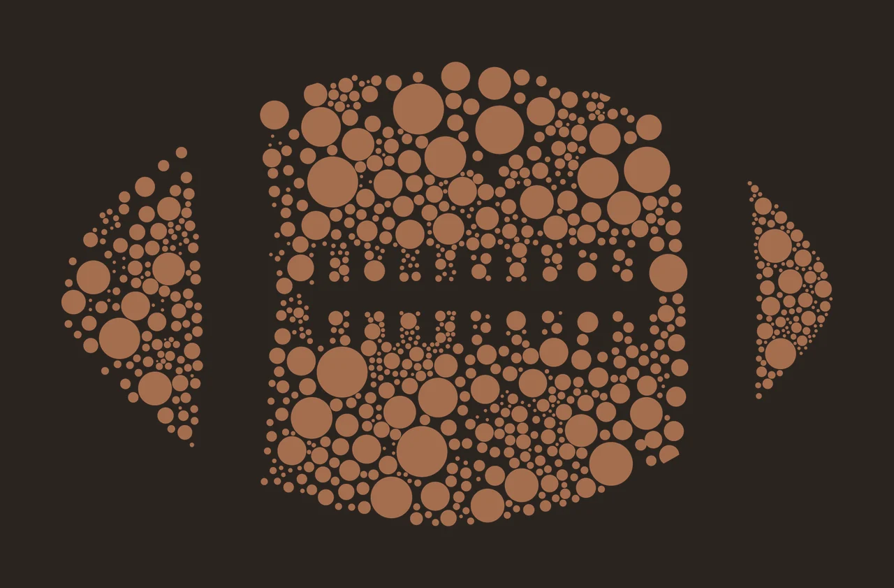 Dot Sports Football Made Of Black Circles forming shape circle contrast preview thumbnail