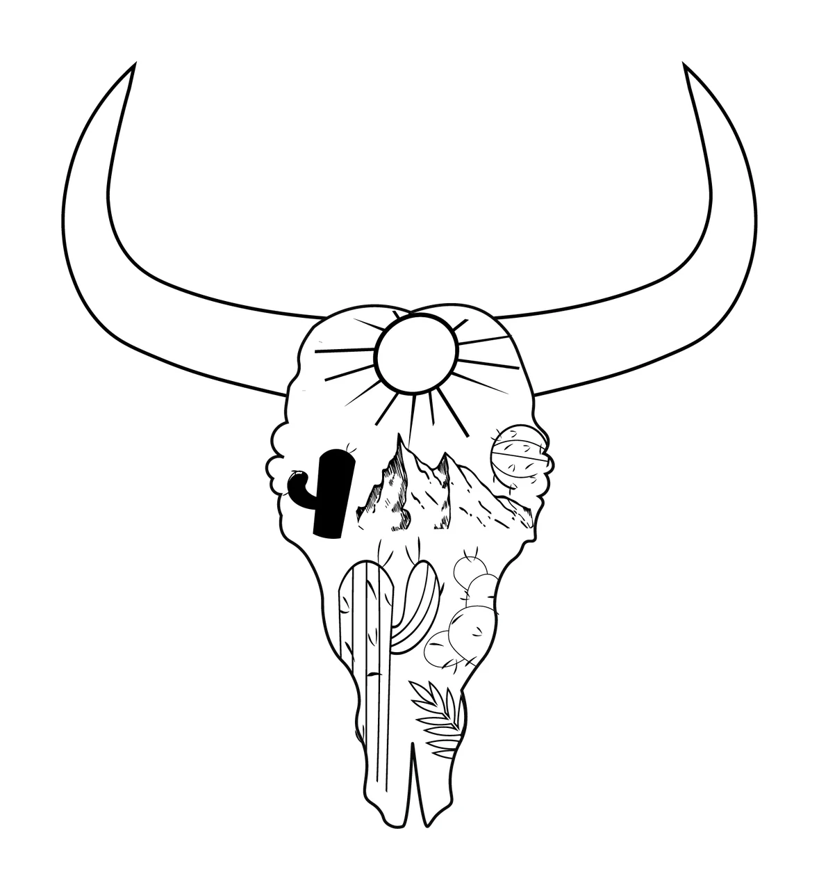 Can Glass Wrap Bull Skull Enclosing Landscape