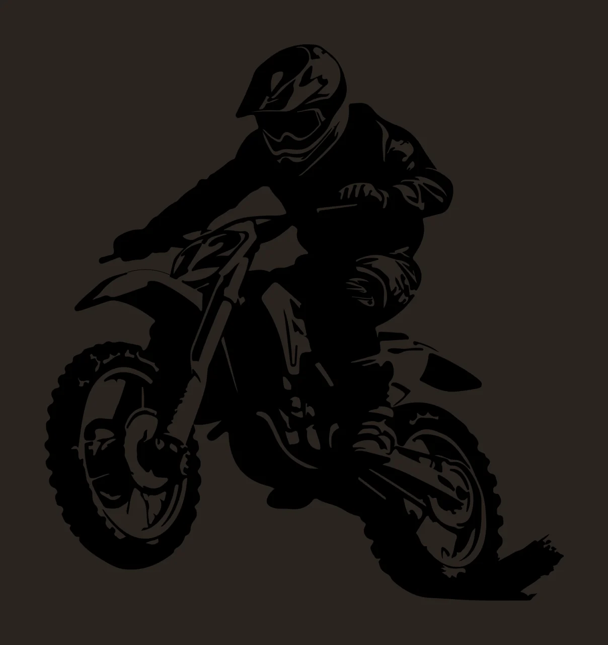 Motocross Rider Jumping On Bike motorcycle helmet silhouette contrast preview thumbnail
