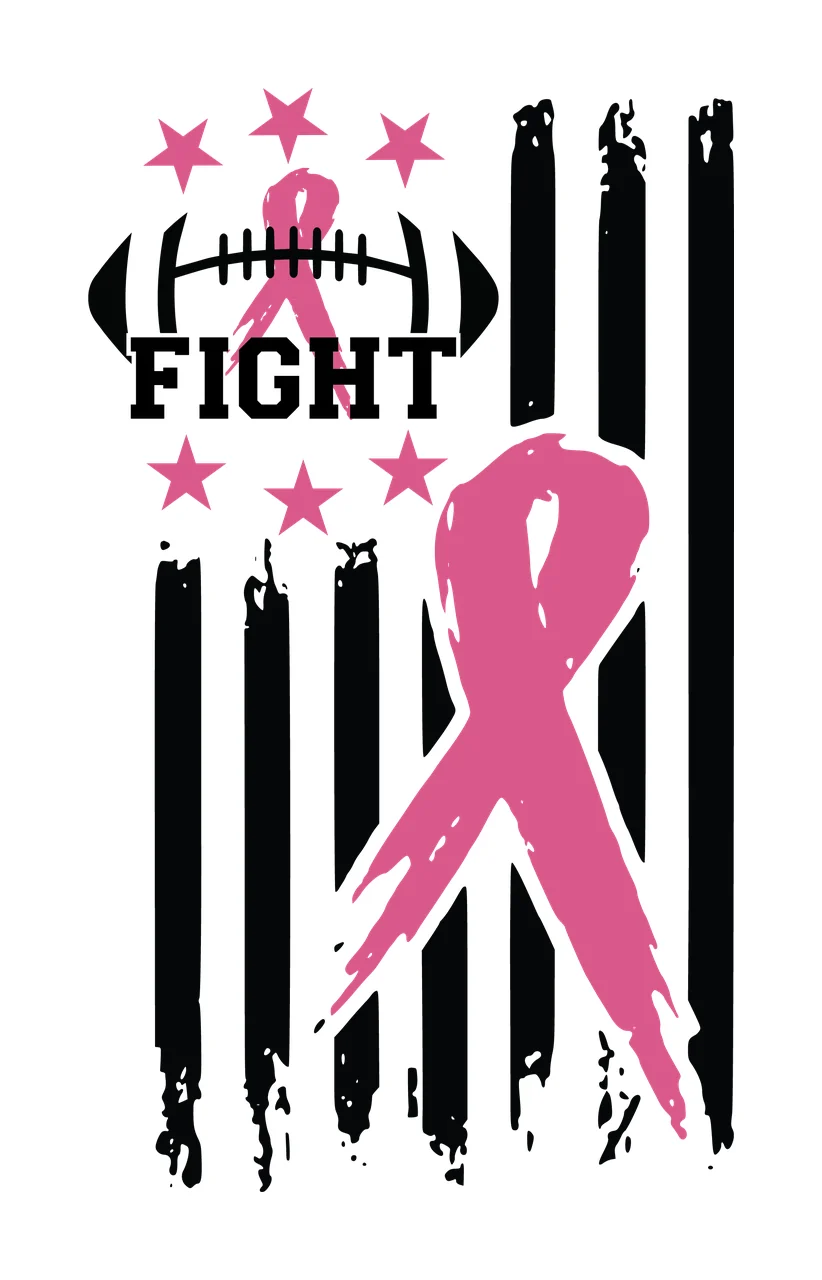 Flag Football Ribbon Graphic and Combined with stars stripes