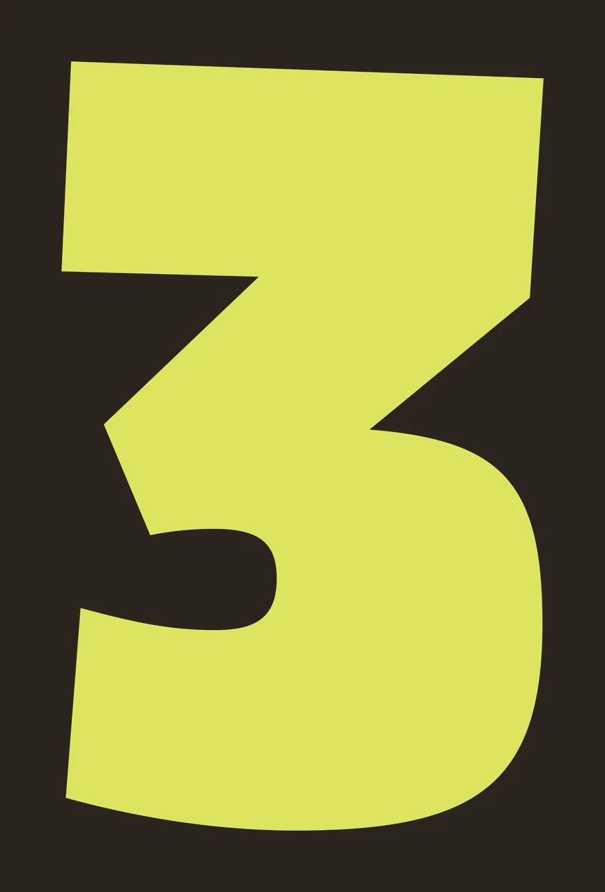 3 Large Bold Black Number Three On Plain typography minimalist contrast preview thumbnail