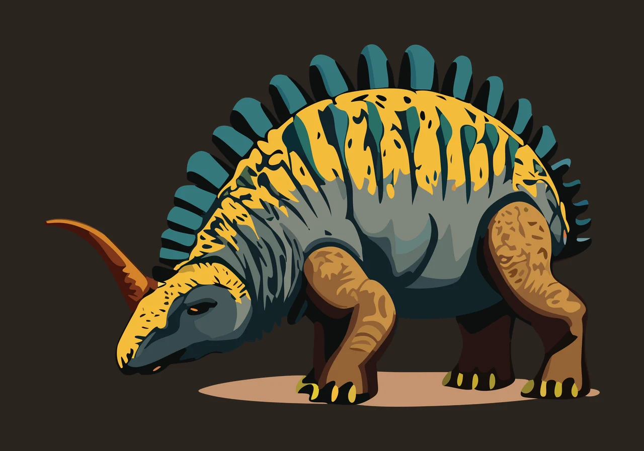 Dinosaur Stegosaurus Silhouette With Patterned Back standing contrast preview thumbnail