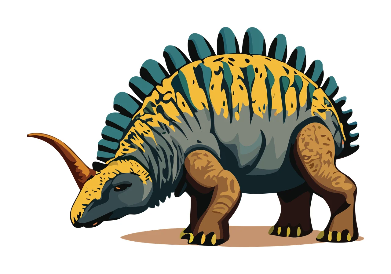 Dinosaur Stegosaurus Silhouette With Patterned Back standing