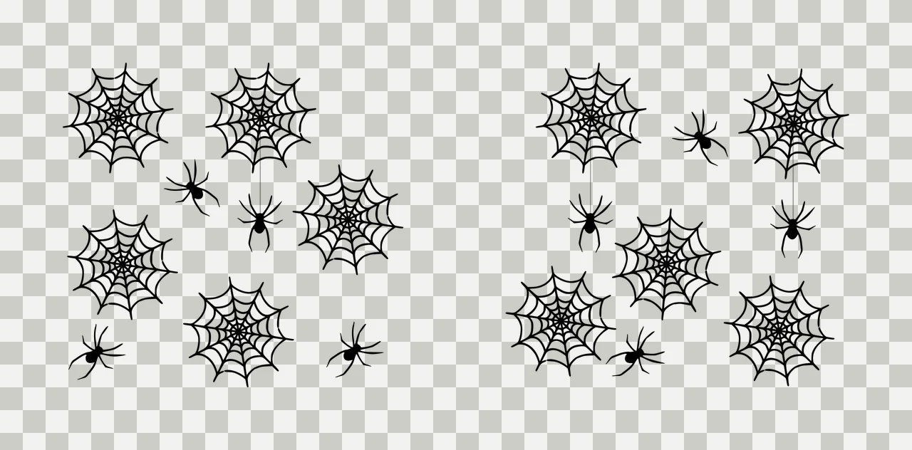 Can Glass Wrap Black Spider Web Pattern Repeating hanging white transparency and detail preview thumbnail