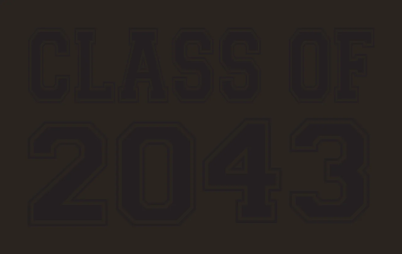 CLASS OF 2043 Typography Design in black and white contrast preview thumbnail