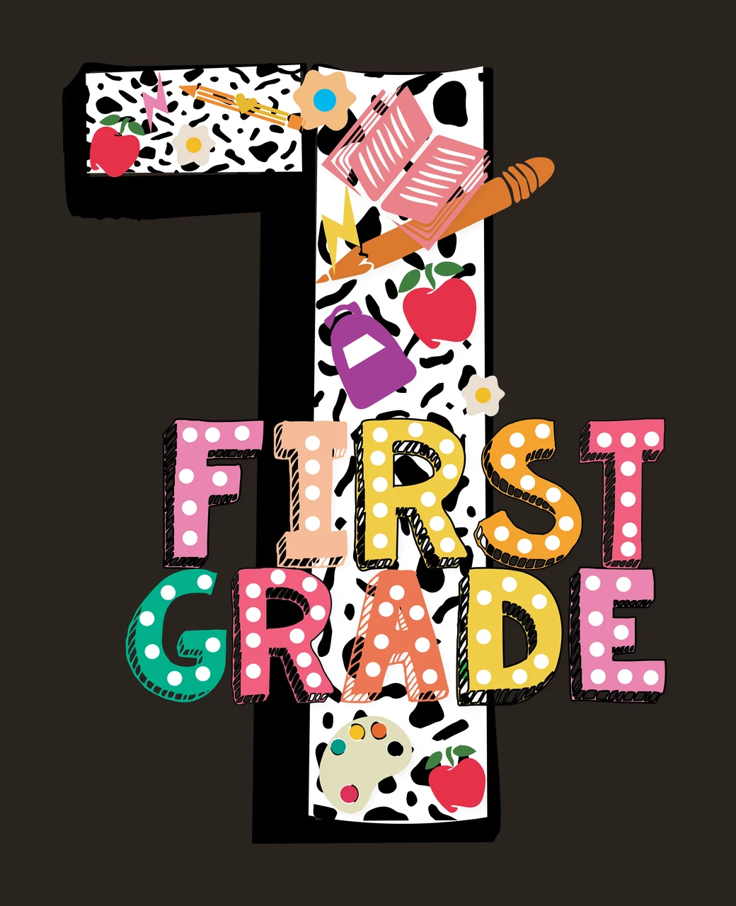 Grade Numbered Graphic number one pencil black white school contrast preview thumbnail