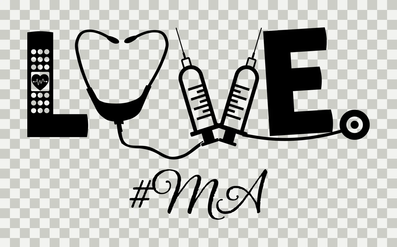 Love Ma Text With Stethoscope And Syringes Forming letters transparency and detail preview thumbnail