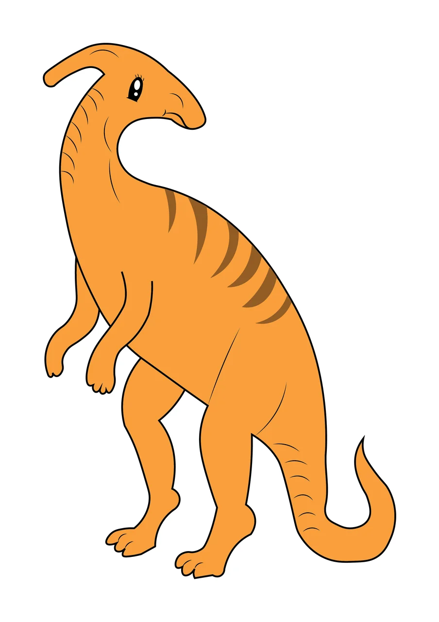 Dinosaur Black Silhouette Of A Crested standing crest tail