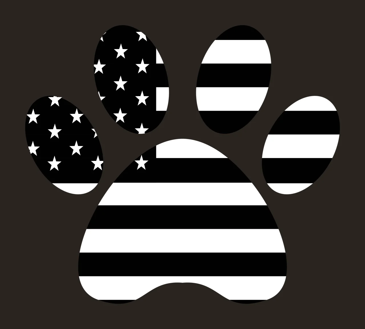 Paw Print With Stars And Stripes stationary horizontal lines contrast preview thumbnail