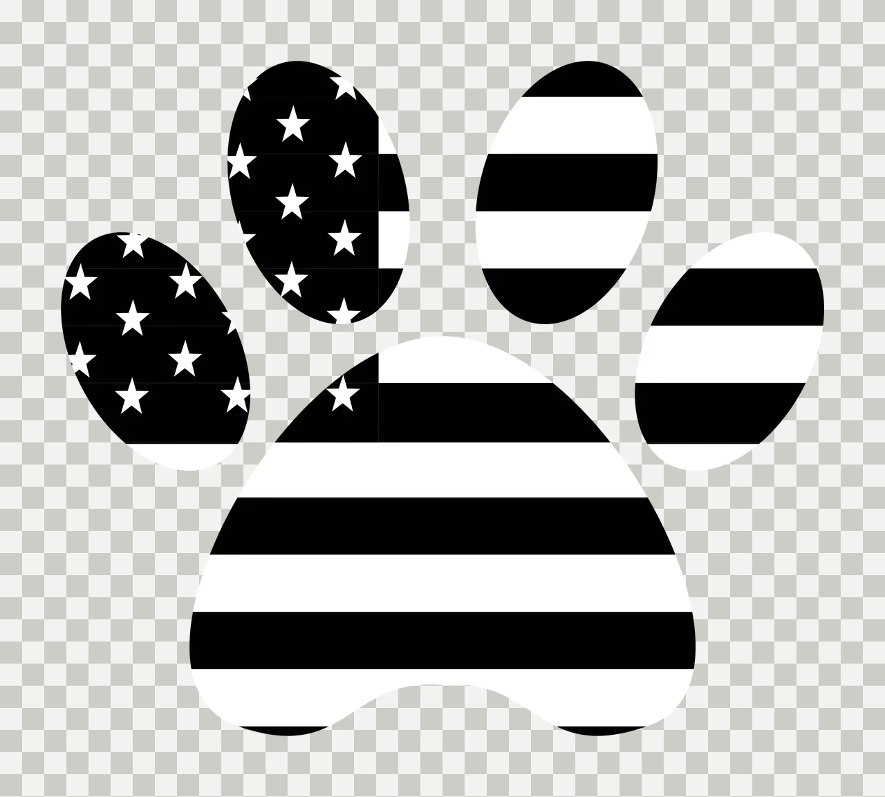 Paw Print With Stars And Stripes stationary horizontal lines transparency and detail preview thumbnail