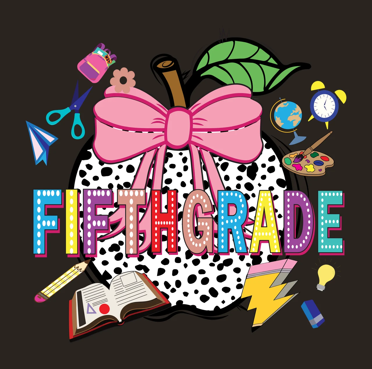 Apple Grade Fifth Grade And School Items listing scissors book contrast preview thumbnail