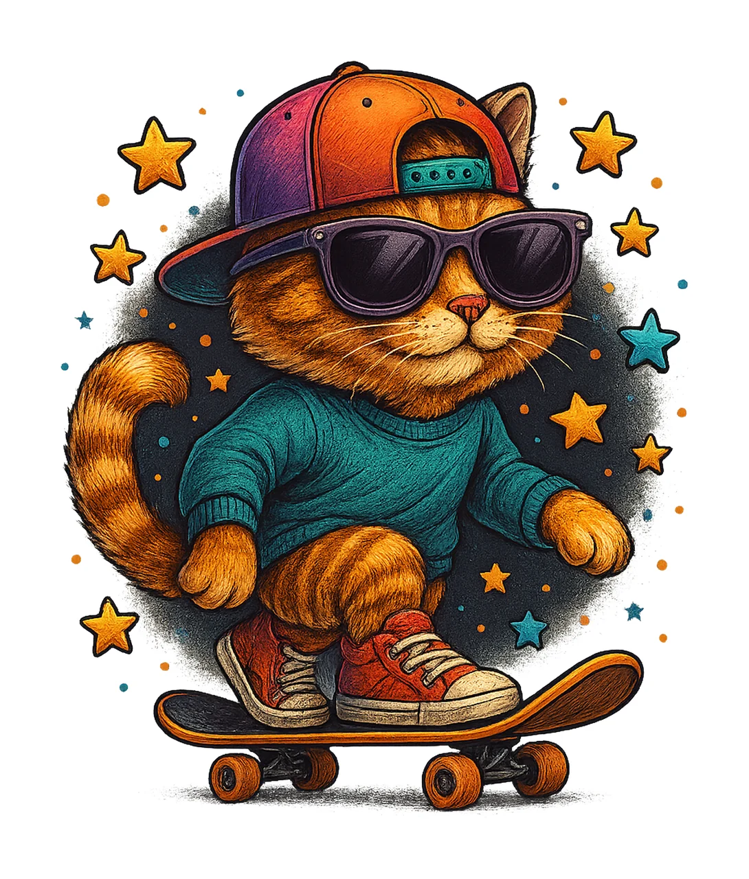 Rex on Skateboard Dinosaur Artwork for Kids Fun Dino