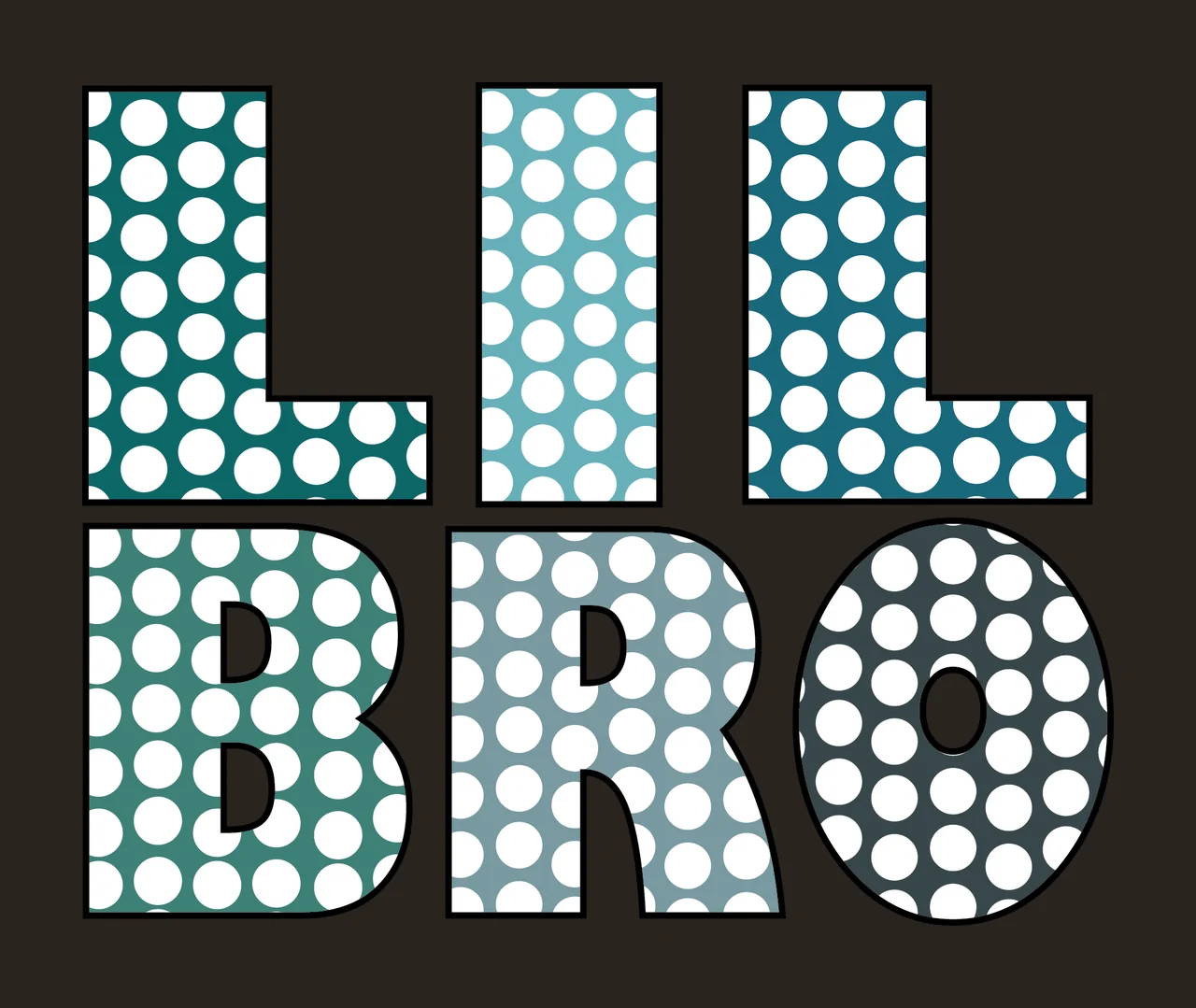 Lil Bro Text Block Design letters typography black white font contrast preview thumbnail