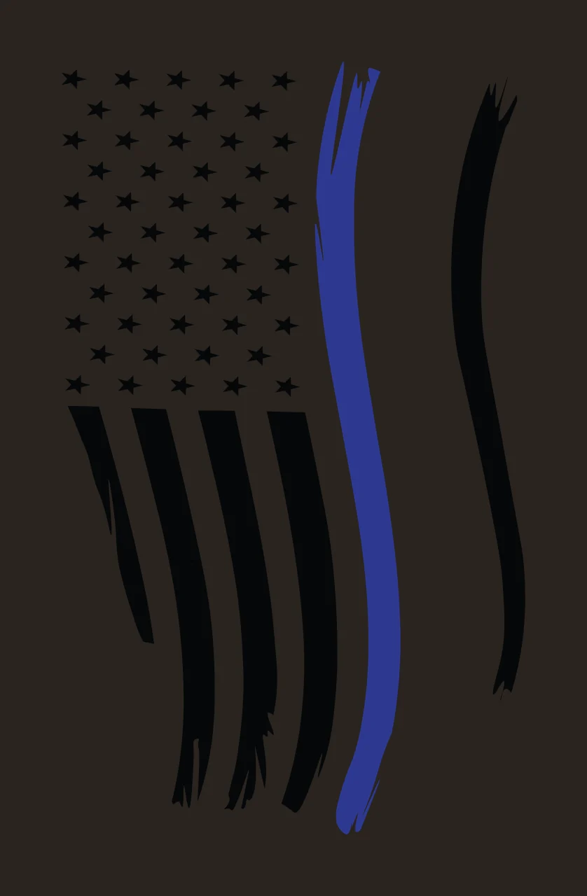 Flag Vertical Graphic With Curved Brush Stroke Stripes stars contrast preview thumbnail