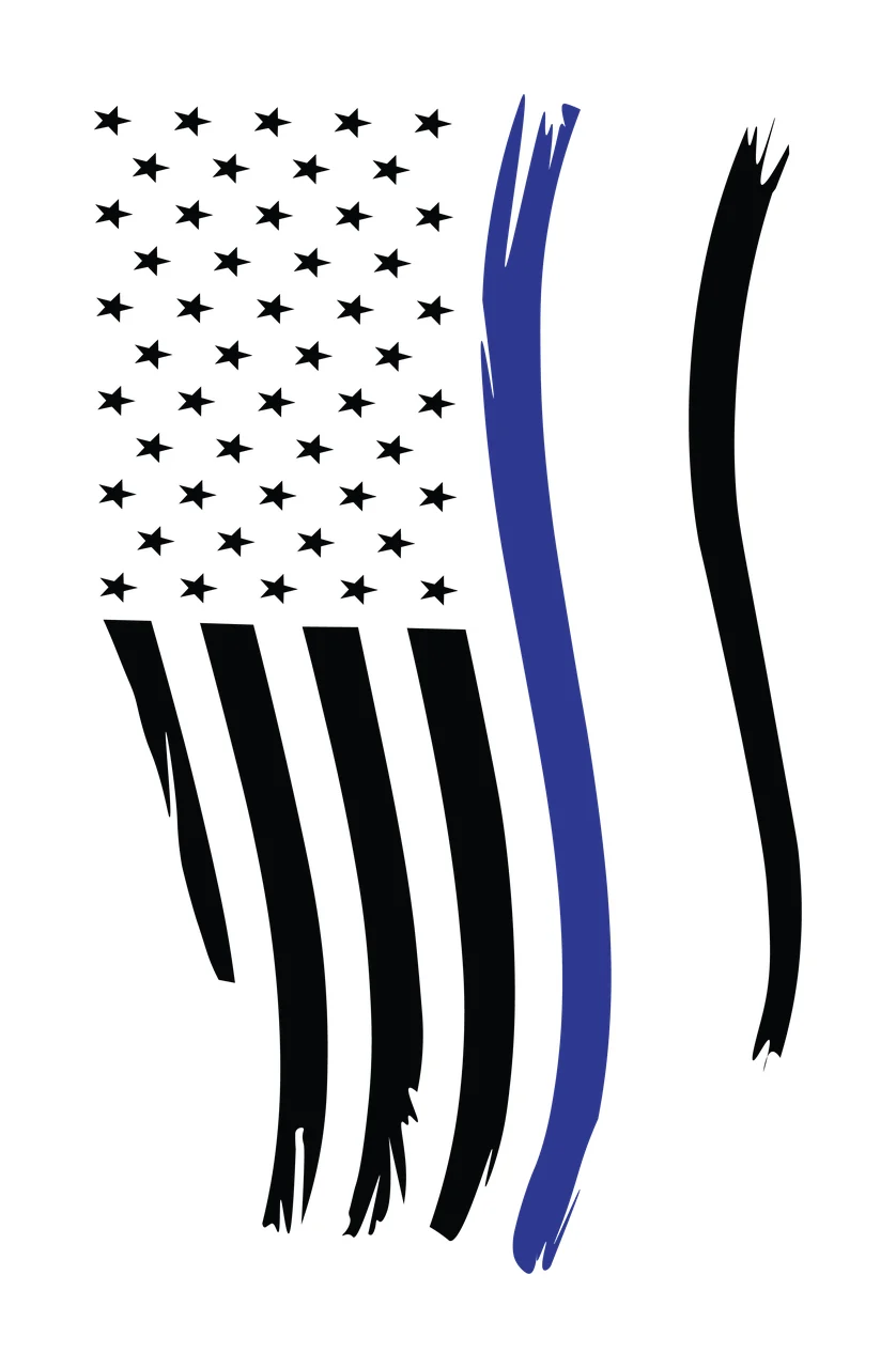 Flag Vertical Graphic With Curved Brush Stroke Stripes stars