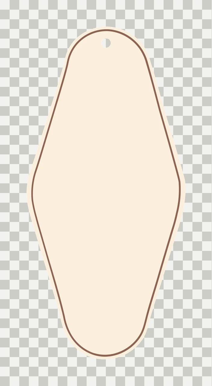 Classic Motel Keychain Simple Black Diamond Shape Including hole transparency and detail preview thumbnail