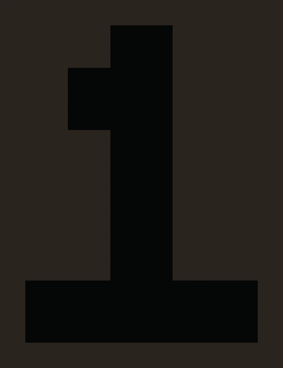 Number 1 Blocky Black Numeral One Centered block white typography contrast preview thumbnail