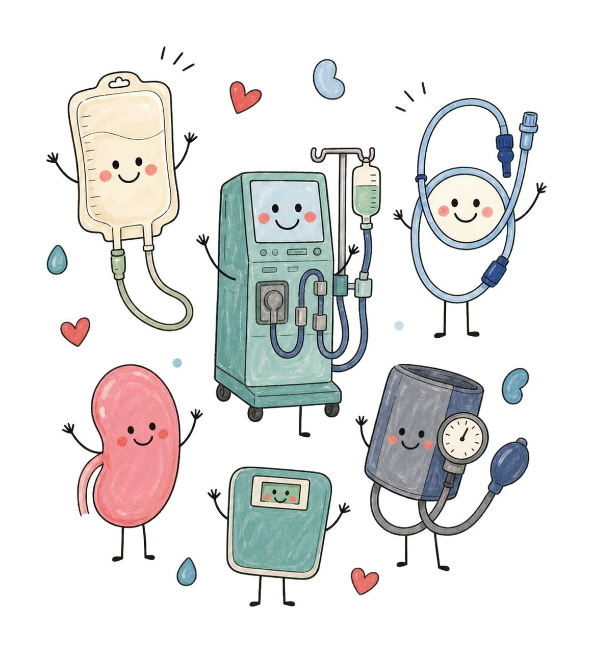 Dialysis Nurse Doodle Crew Cute Kidney Variation D