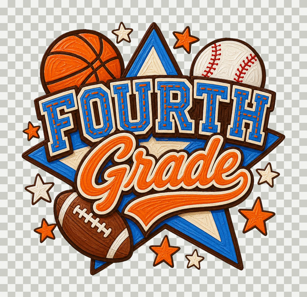 Sports Back To School Grade Football Basketball Variation E transparency and detail preview thumbnail
