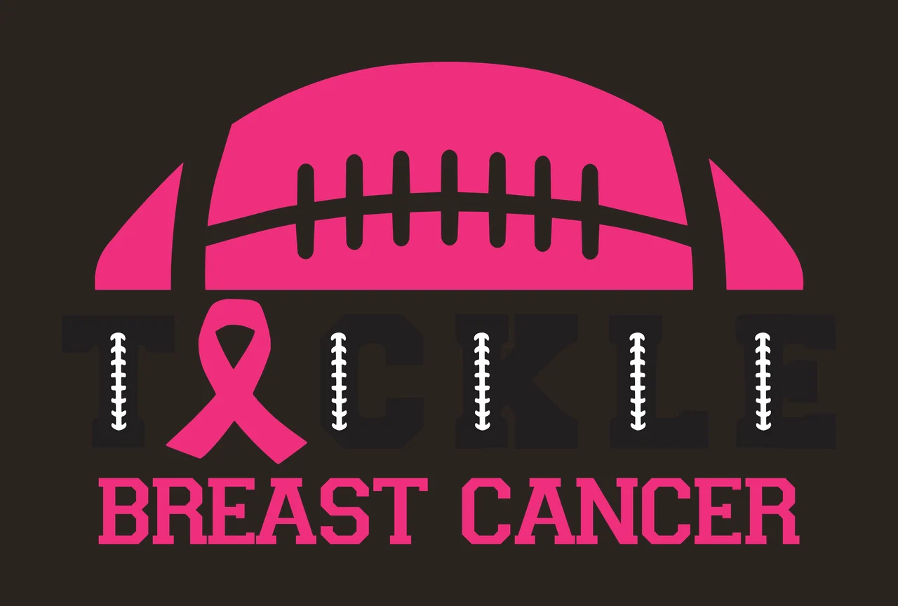 Tackle Breast Cancer Black And White Graphic text football contrast preview thumbnail