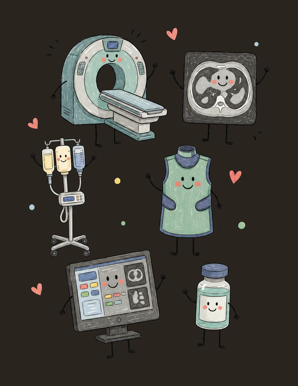 CT Scan Tech Doodle Crew Cute Radiology CAT Variation A contrast preview thumbnail
