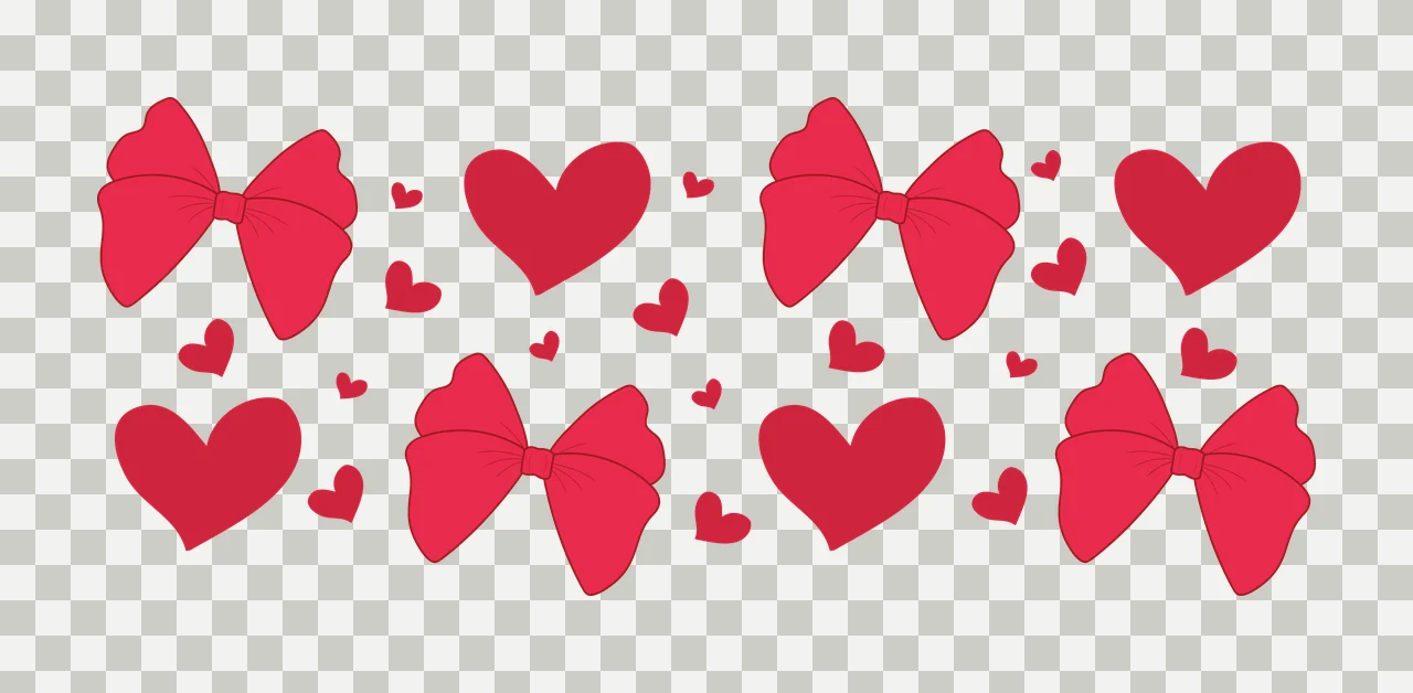 Bow Can Glass Wrap Bows And Hearts Simple floating minimalist graphic transparency and detail preview thumbnail
