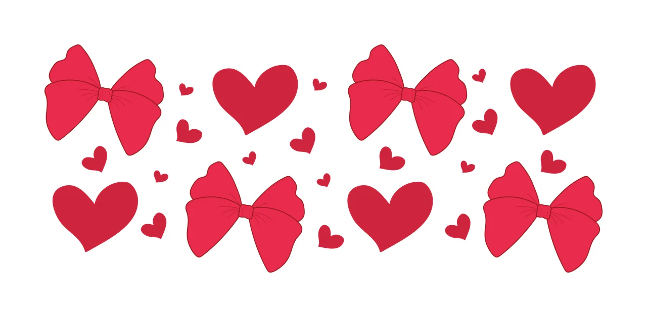 Bow Can Glass Wrap Bows And Hearts Simple floating minimalist graphic