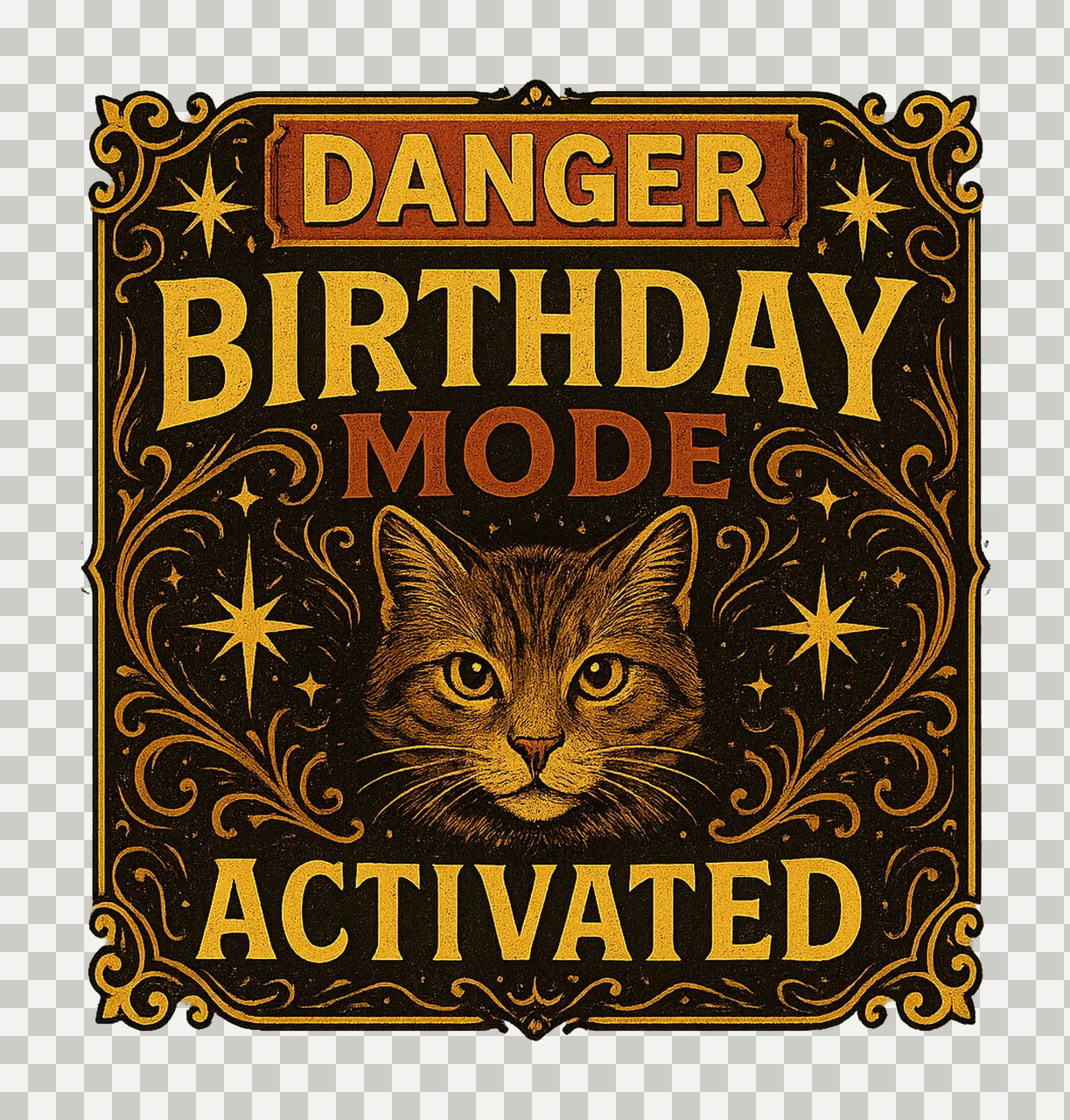 Funny Birthday Warning Design Birthday Behavior Sublimation transparency and detail preview thumbnail