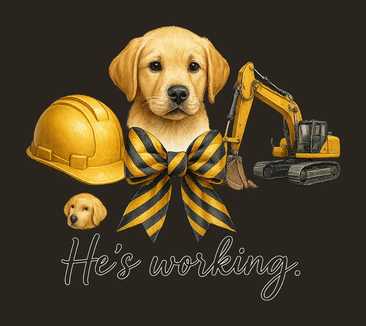 Construction He Working Excavator Design Sublimation Artwork contrast preview thumbnail