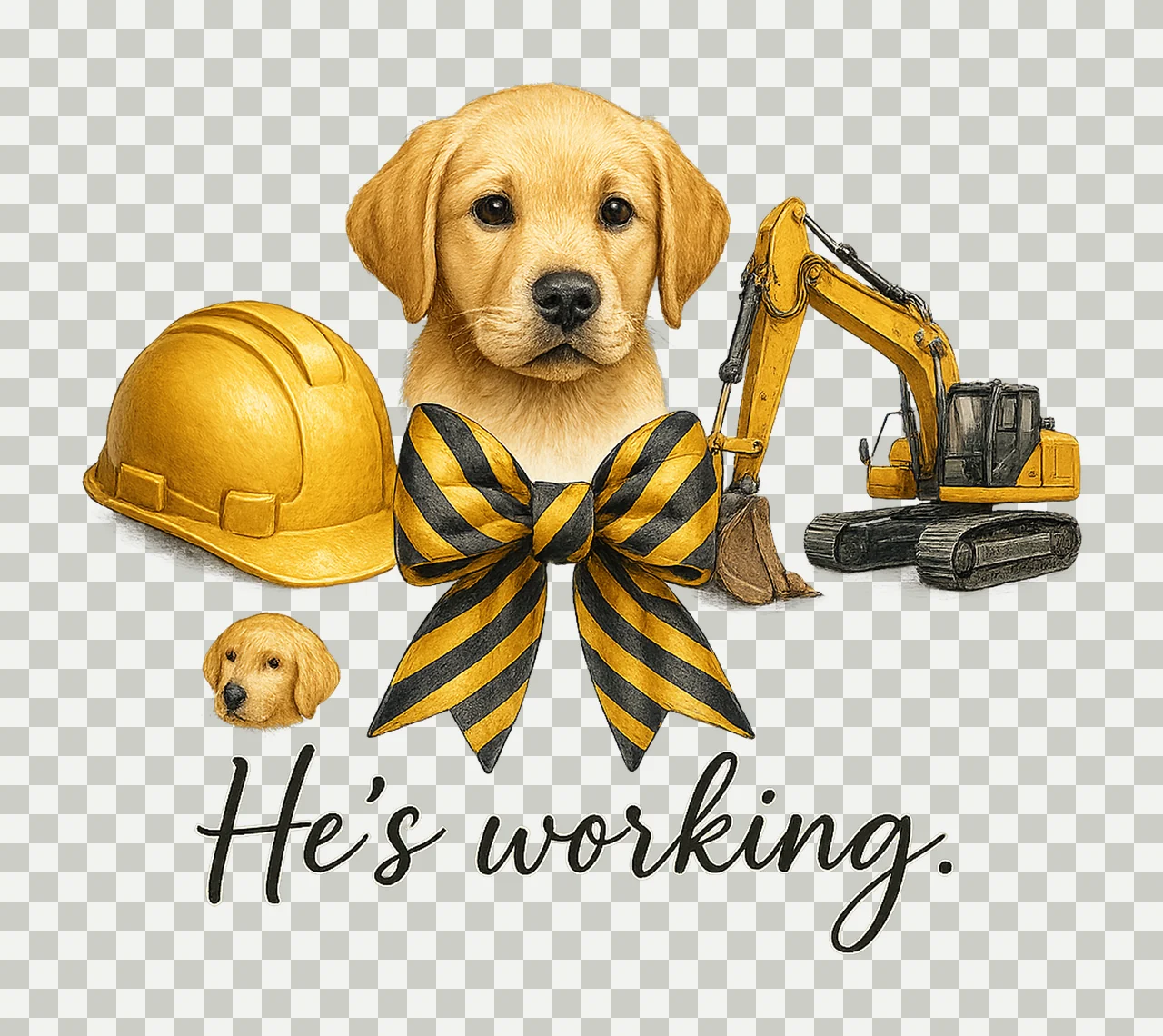 Construction He Working Excavator Design Sublimation Artwork transparency and detail preview thumbnail