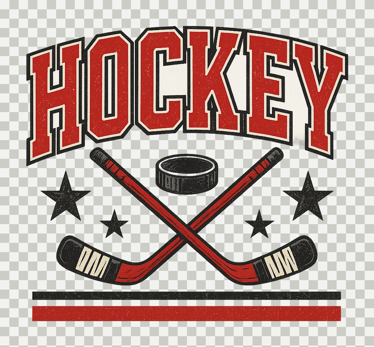 Retro Hockey Sublimation Design Varsity Shirt Artwork transparency and detail preview thumbnail