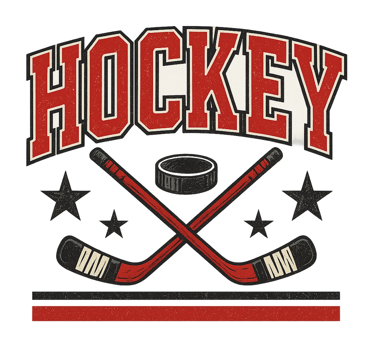 Retro Hockey Sublimation Design Varsity Shirt Artwork