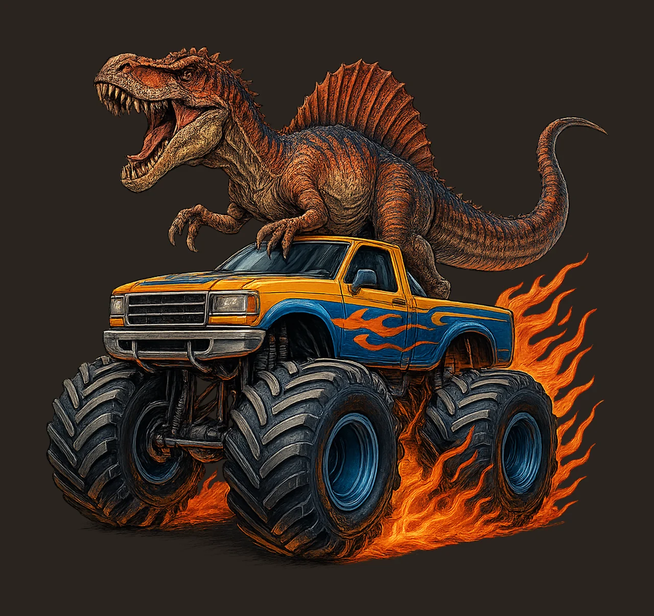 Monster Truck Rex Dinosaur Artwork Extreme Vehicle contrast preview thumbnail