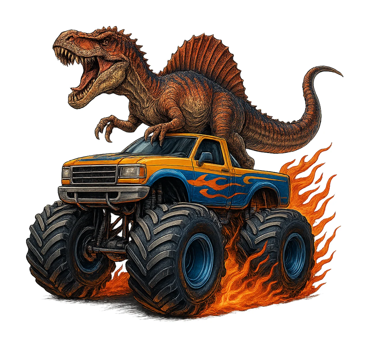 Monster Truck Rex Dinosaur Artwork Extreme Vehicle