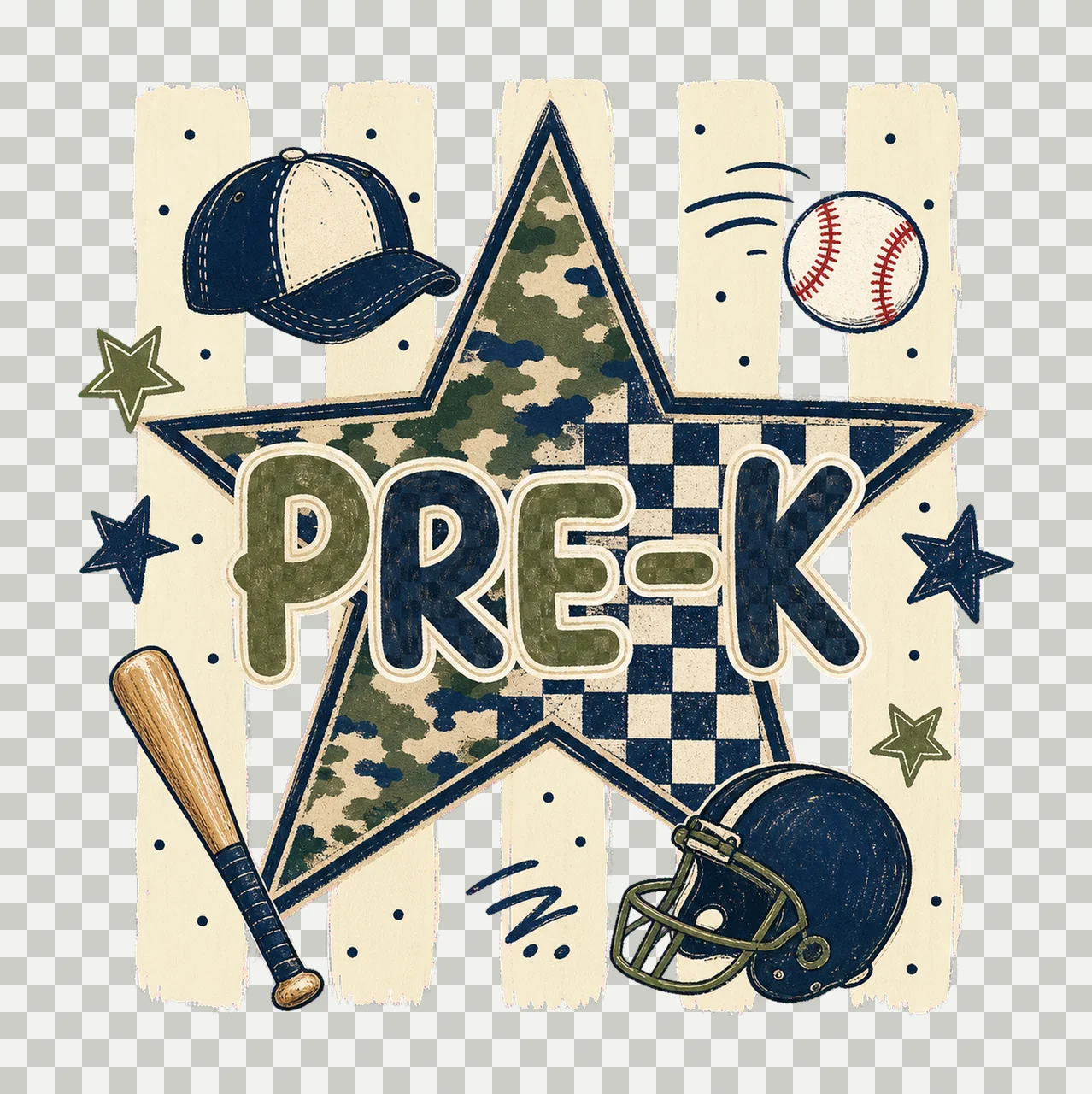Star Camo Boys School Grade Series sublimation Variation B transparency and detail preview thumbnail