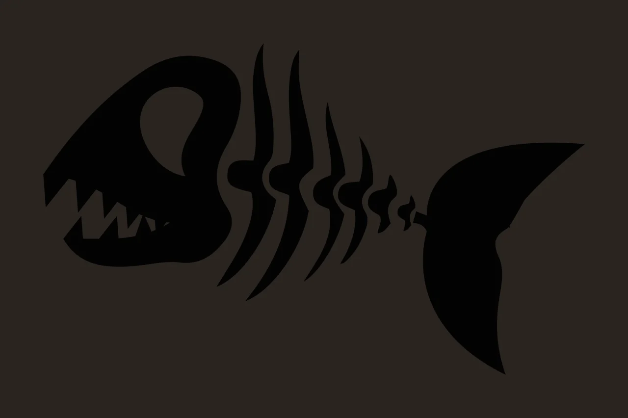 Bones Graphic Silhouette Of A Fish Skeletal Remains skeleton contrast preview thumbnail