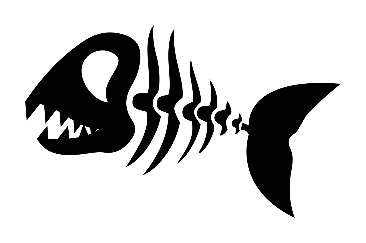 Bones Graphic Silhouette Of A Fish Skeletal Remains skeleton