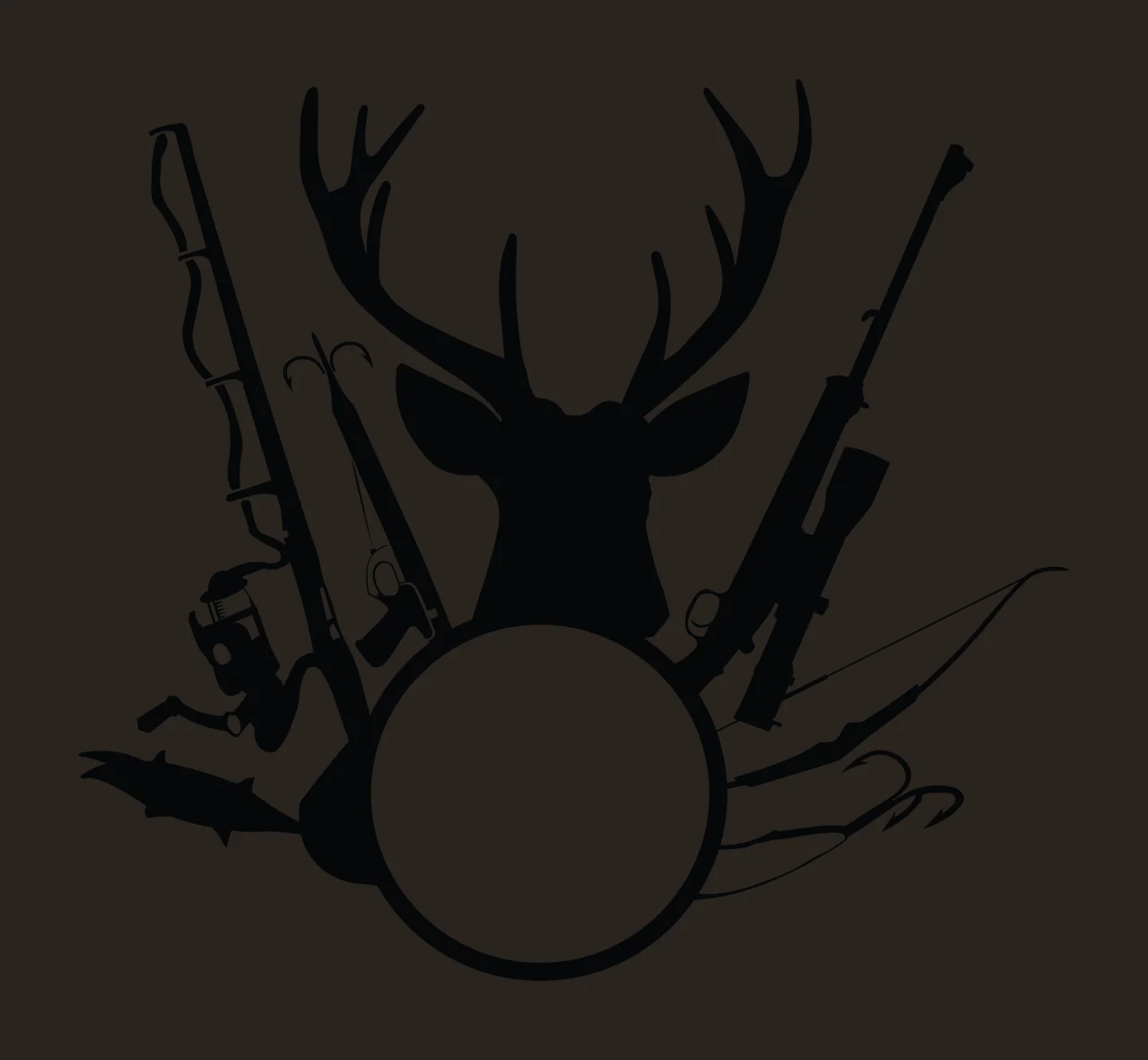 Deer Monogram Hunting Fishing Character 01 hunter buck antlers contrast preview thumbnail