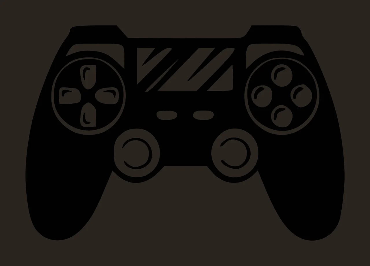 Black And White Illustration Of A Game controller joysticks contrast preview thumbnail