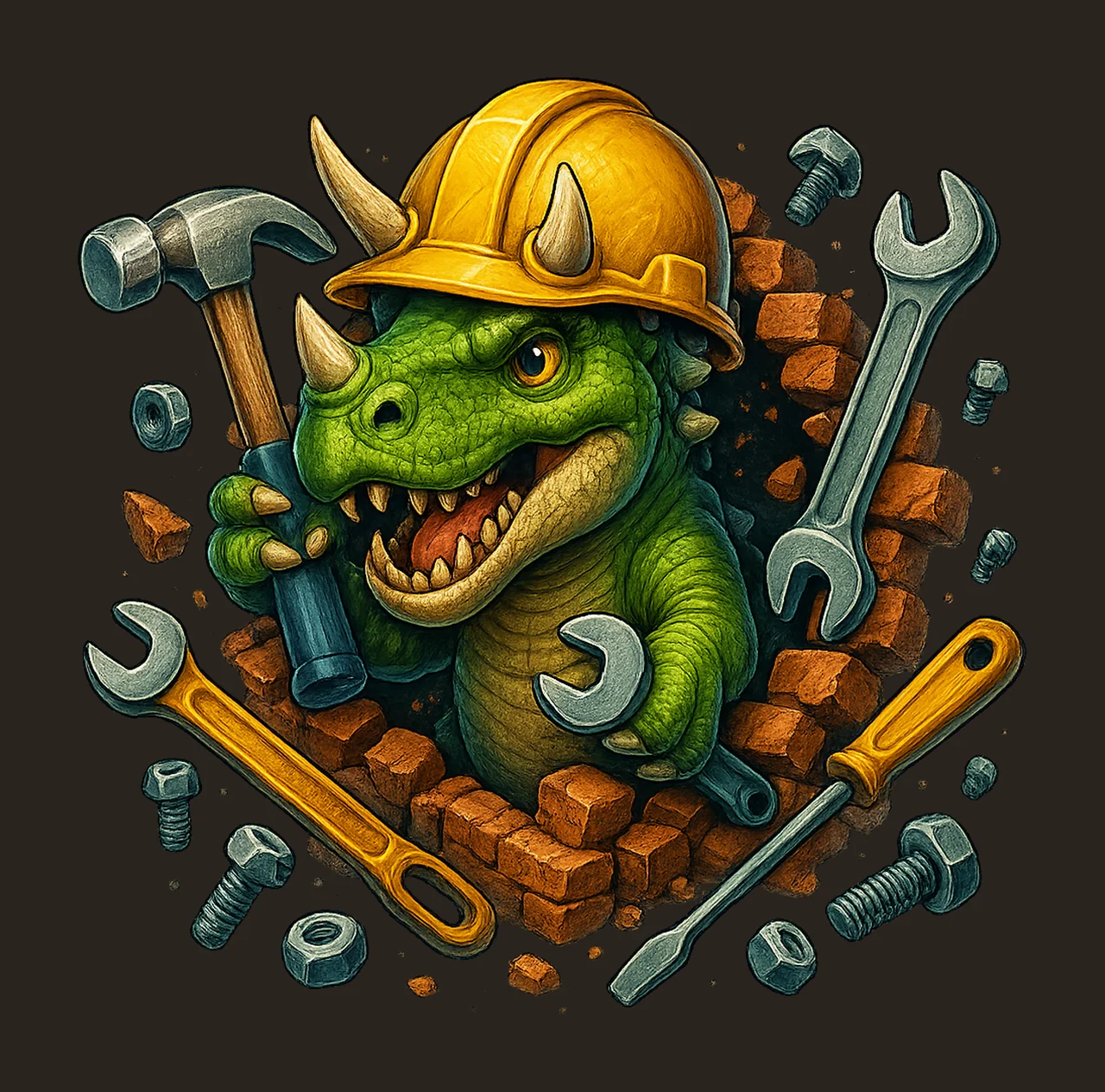 3D Dinosaur Sublimation Design Rex Builder Construction Kids contrast preview thumbnail
