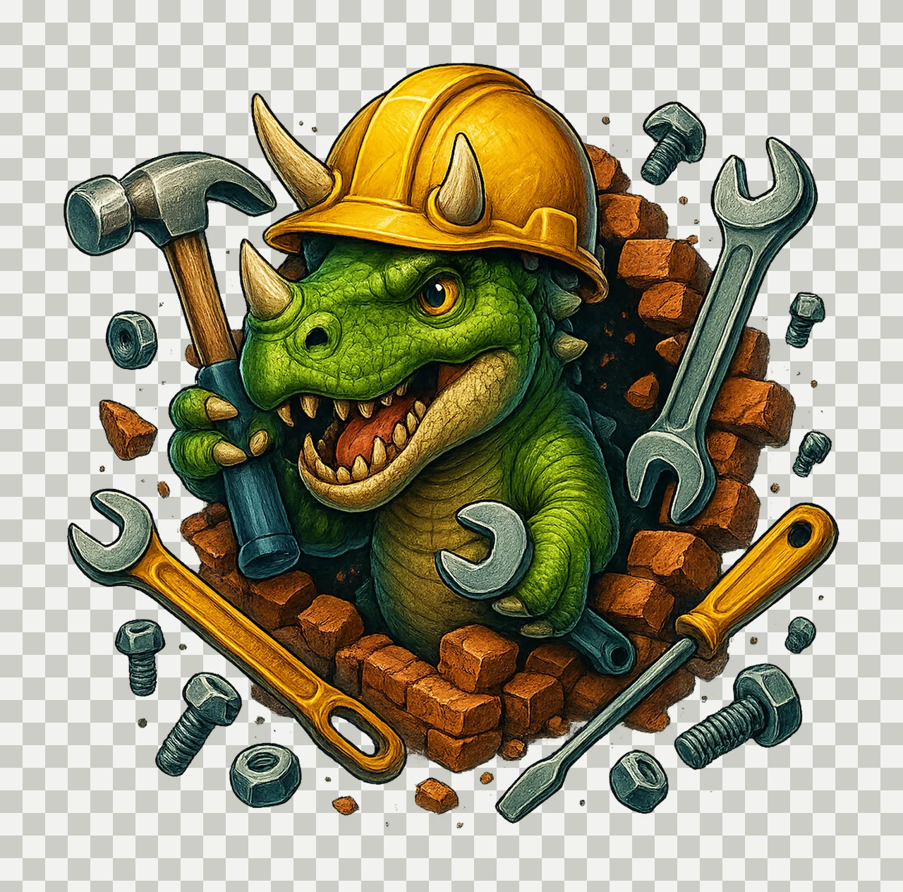 3D Dinosaur Sublimation Design Rex Builder Construction Kids transparency and detail preview thumbnail