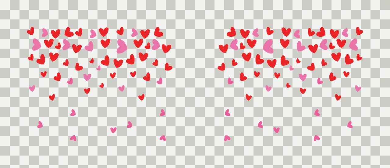 Heart Can Glass Wrap Scattered Shapes Descending Border falling transparency and detail preview thumbnail