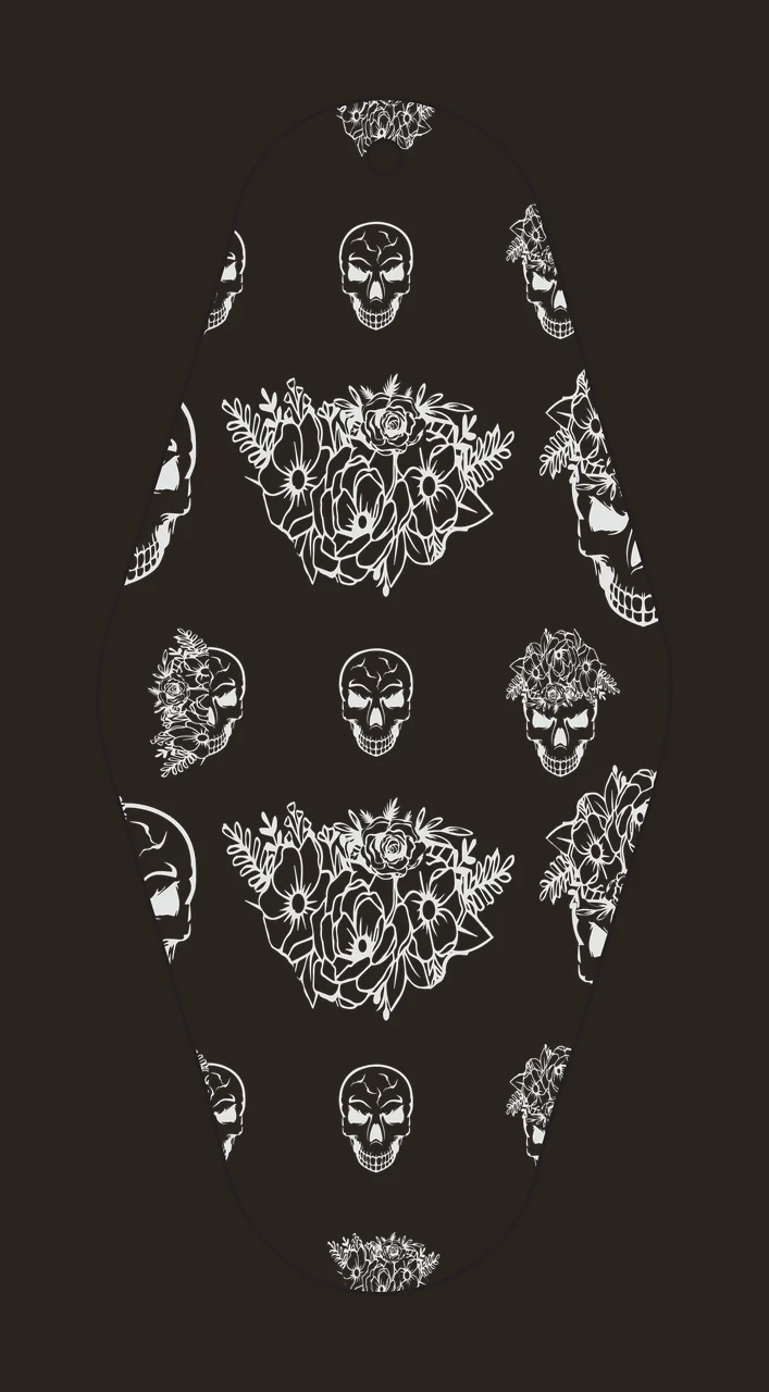 Classic Motel Keychain Skulls And Flowers In Diamond skull contrast preview thumbnail