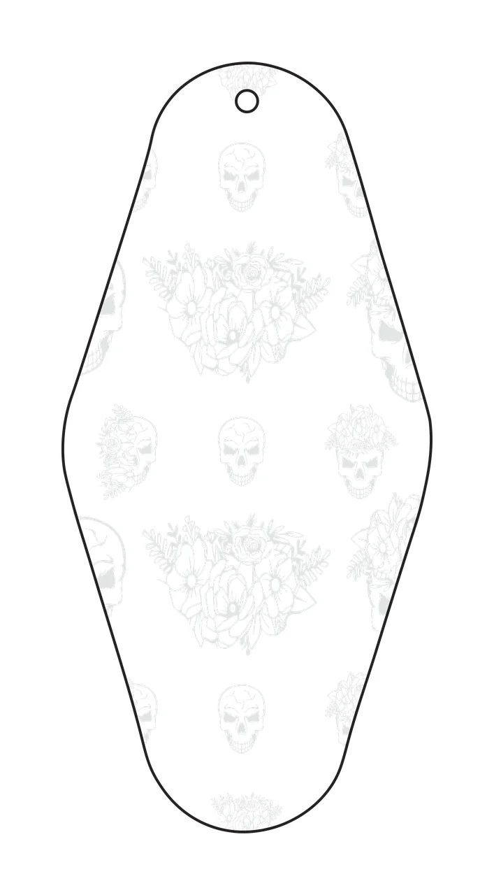 Classic Motel Keychain Skulls And Flowers In Diamond skull