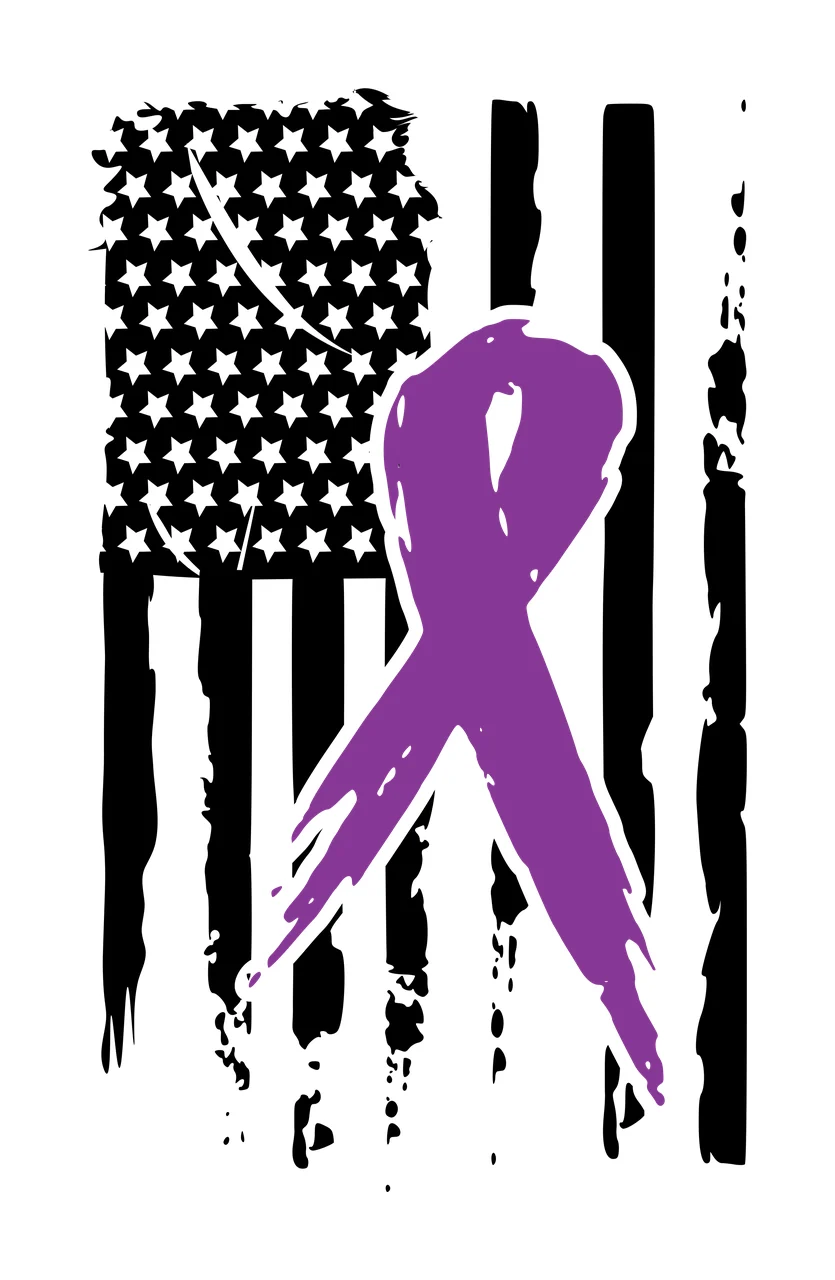 Awareness Distressed Flag Graphic With Ribbon incorporating