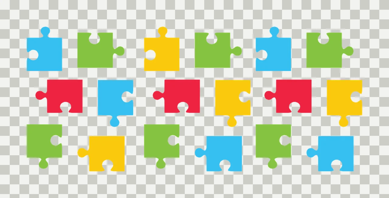 Can Glass Wrap Arrangement Of Black Puzzle Pieces plain jigsaw transparency and detail preview thumbnail
